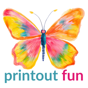 a yellow and pink butter over the words printout fun. 