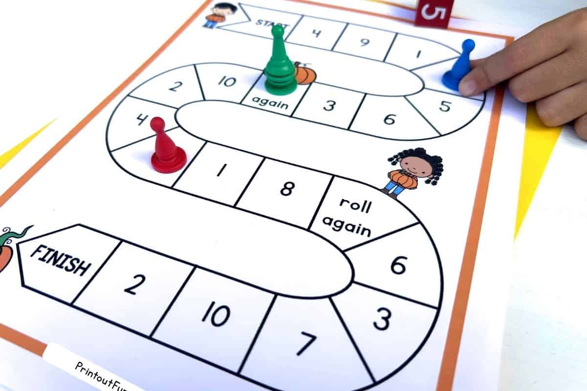 Horizontal 1-10 game board image.