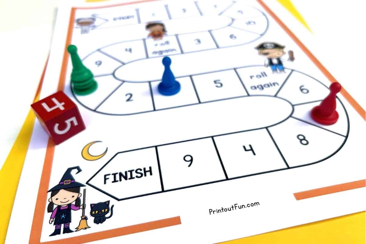 1-10 horizontal board game image.