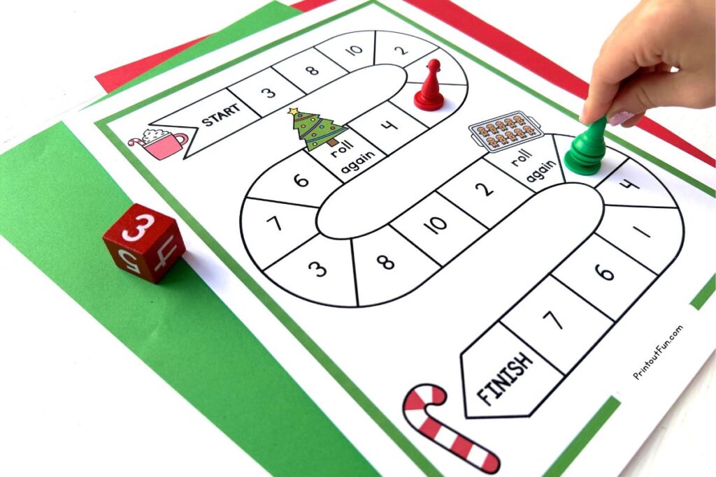 Horizontal image of the board game for numbers 1-10.