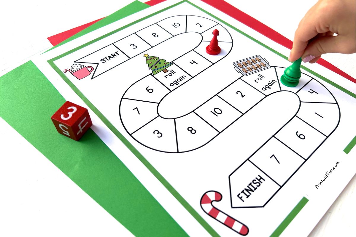 Horizontal image of the board game for numbers 1-10.