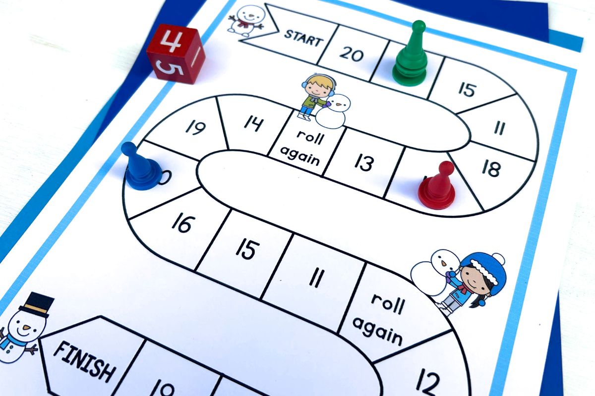 horizontal snowman game board image.