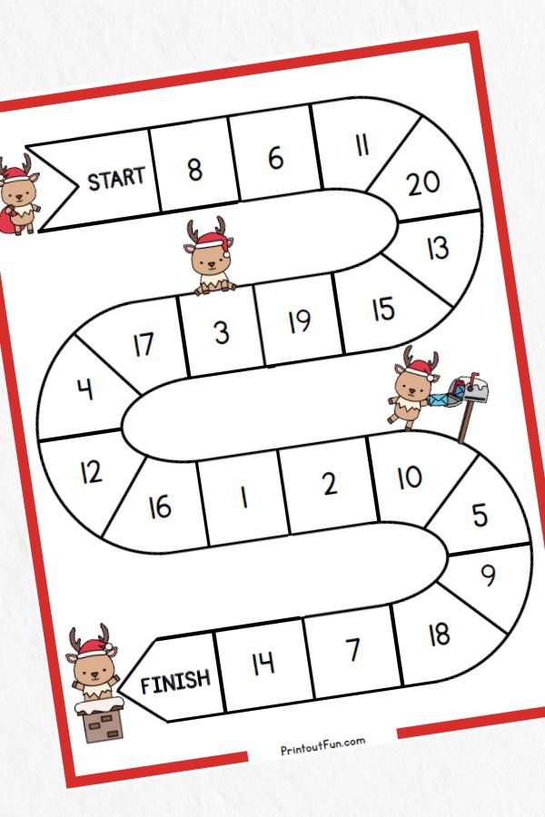 1-20 game board.