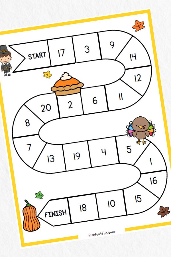 1-20 game board.