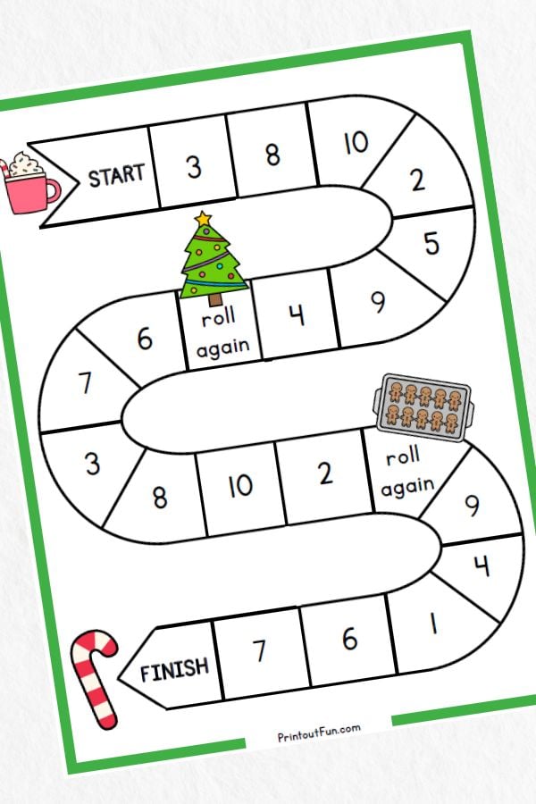 1-20 Christmas number game.