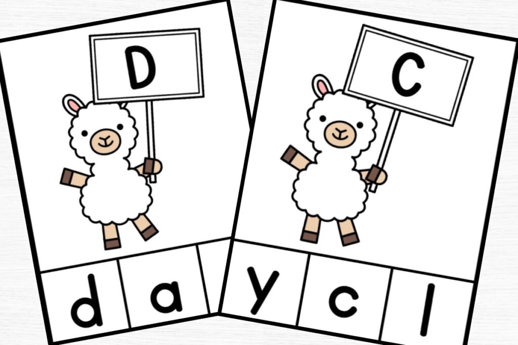 letter cards for C and D.