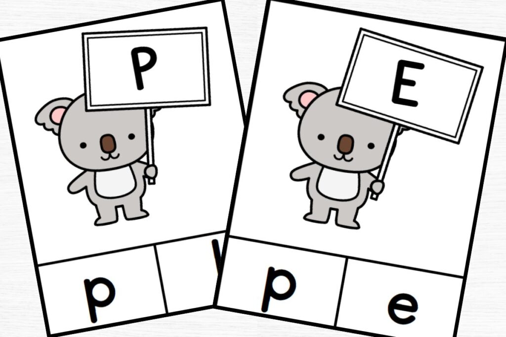Cards for P and E.