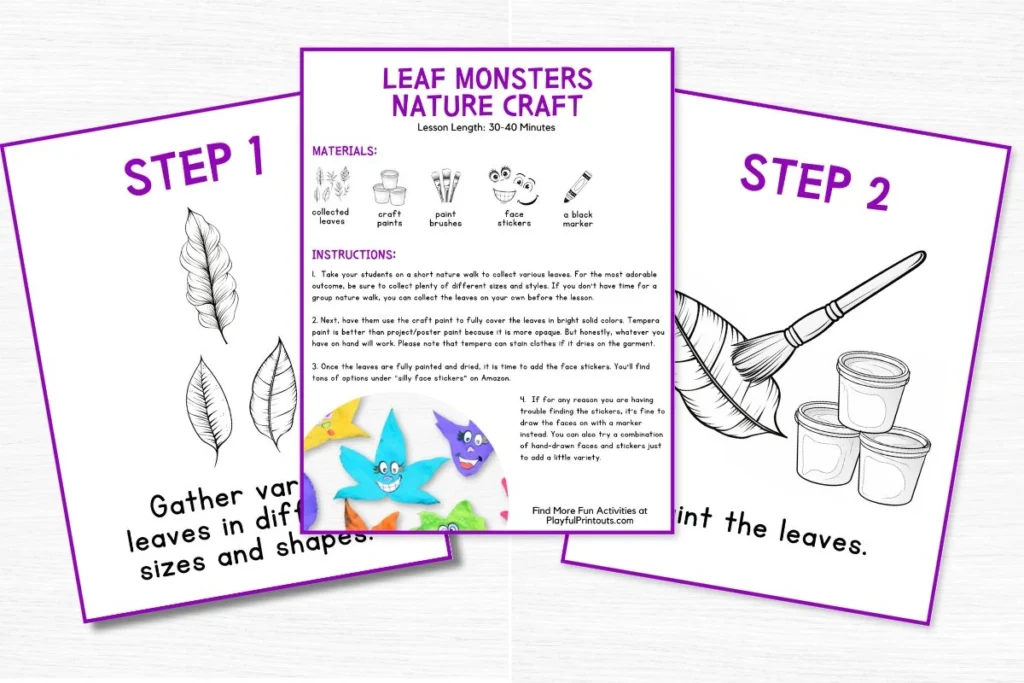 3 pages of printable instructions set against a white background.