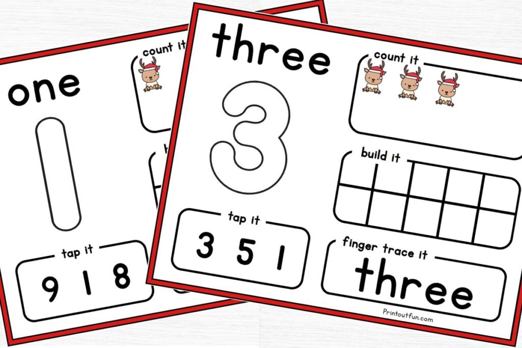 number mats for 1 and 3.