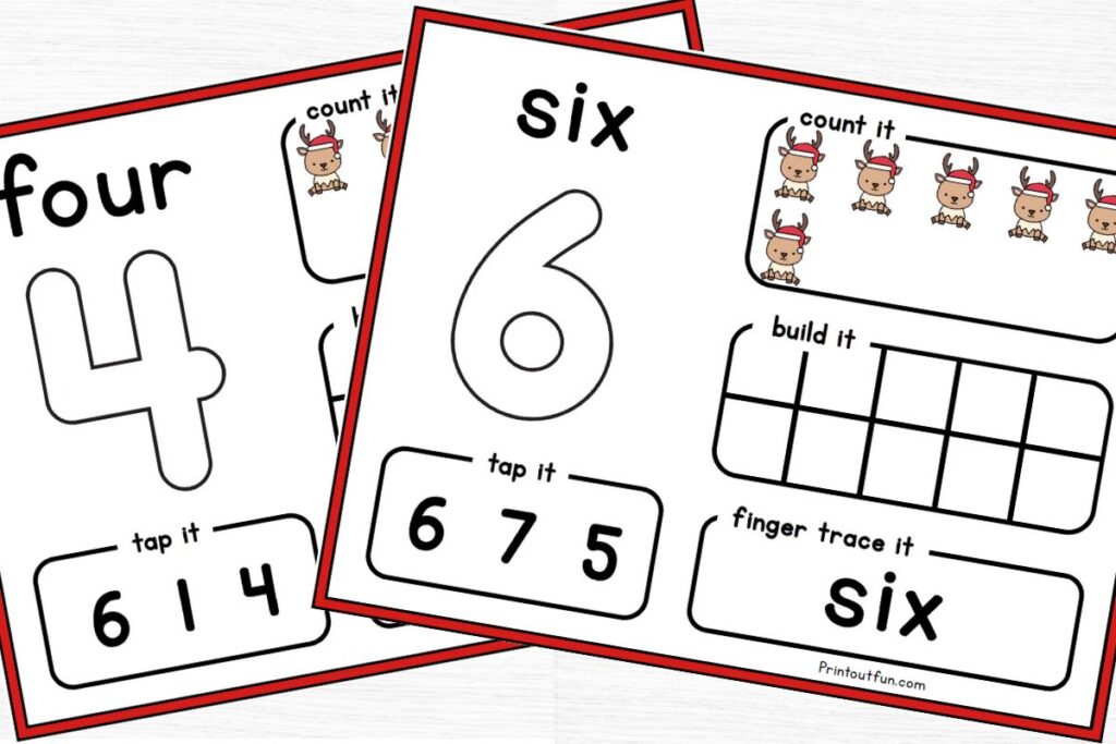 mats for numbers 4 and 6.