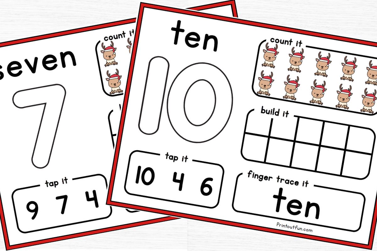 playdough number mats for 7 and 10.