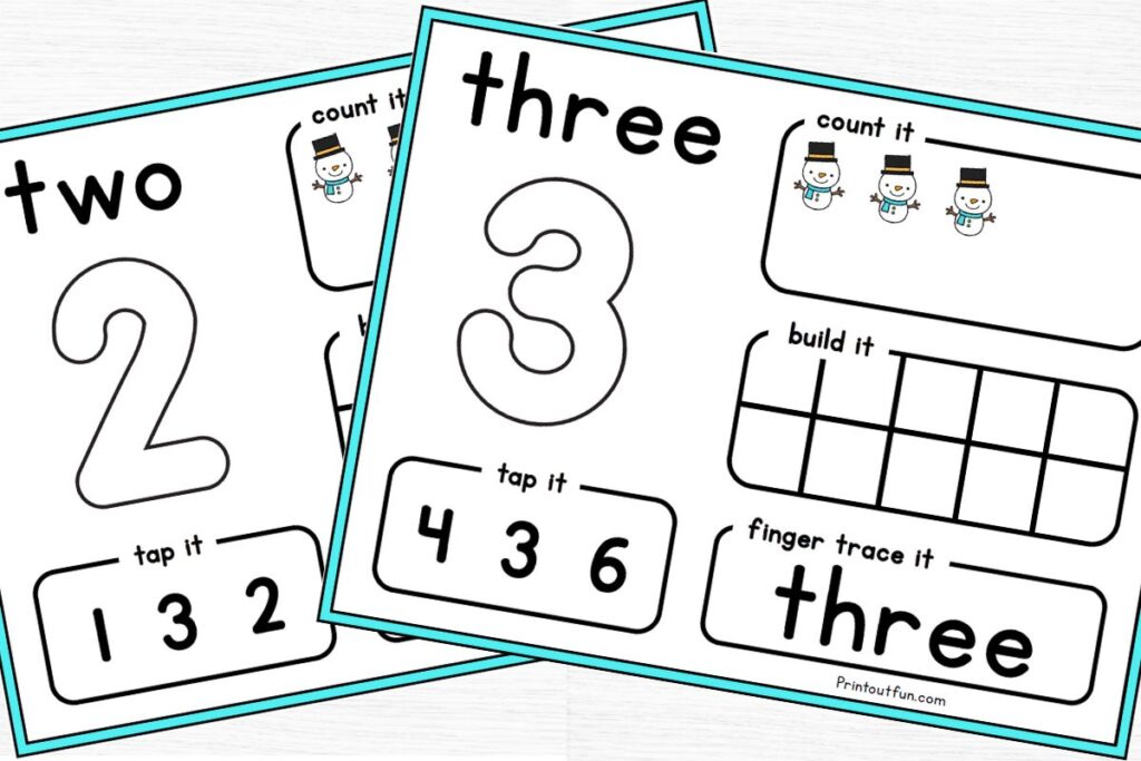 number mats for 2 and 3. 