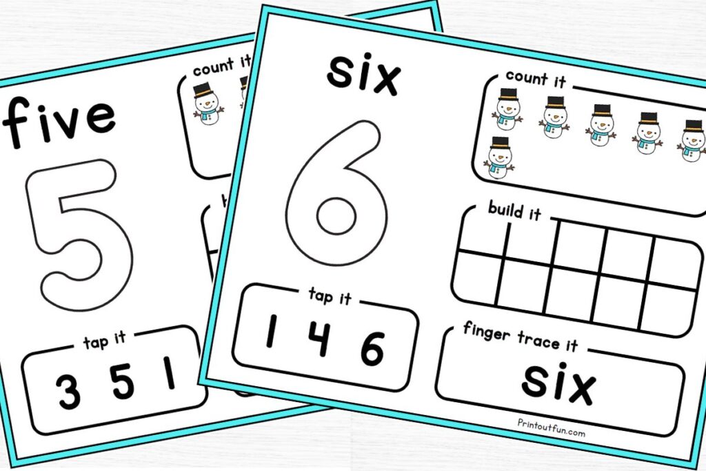 numbers mats for 5 and 6. 