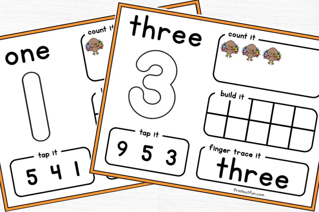 number mats for 1 and 3.