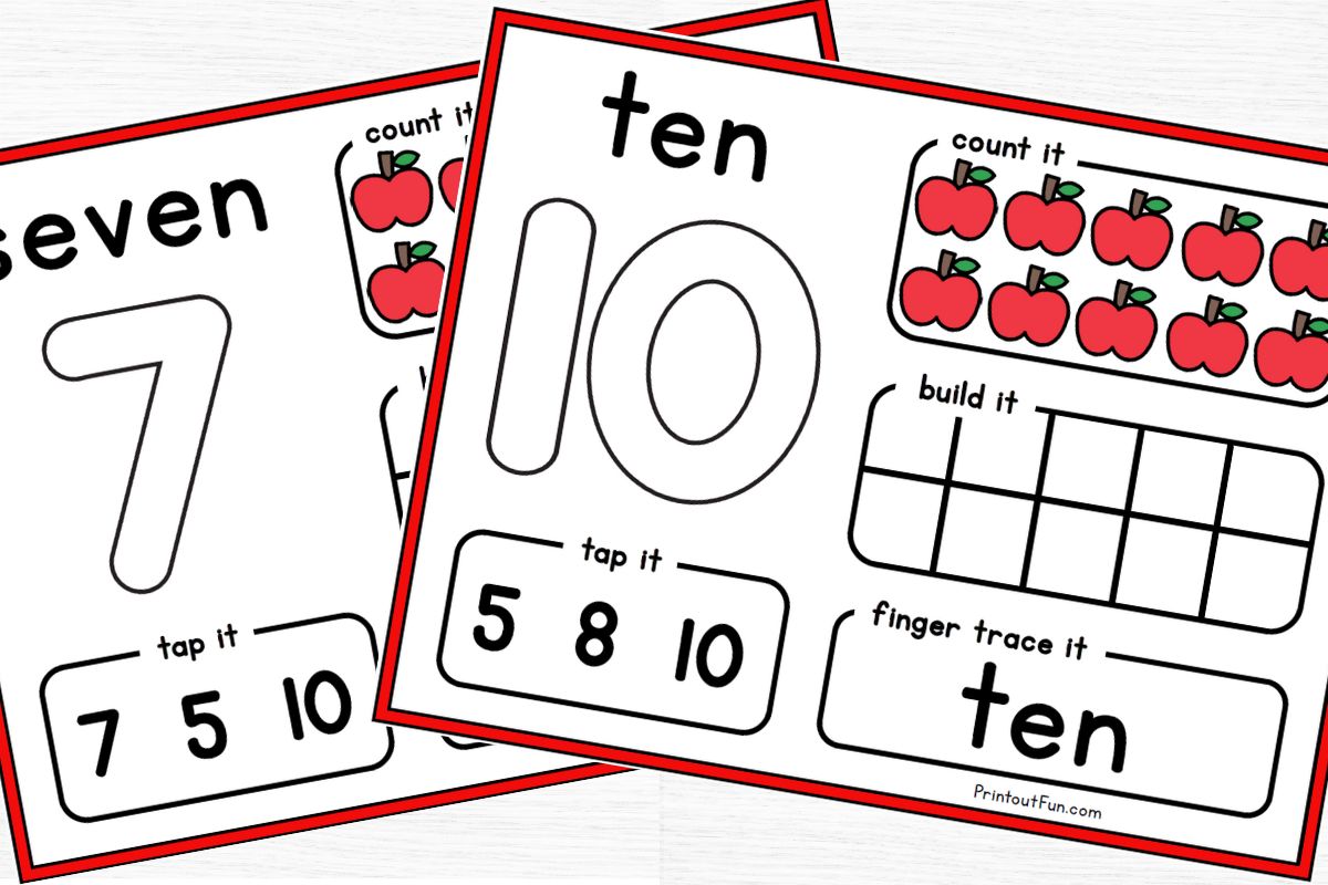 playdough number mats for 7 and 10.