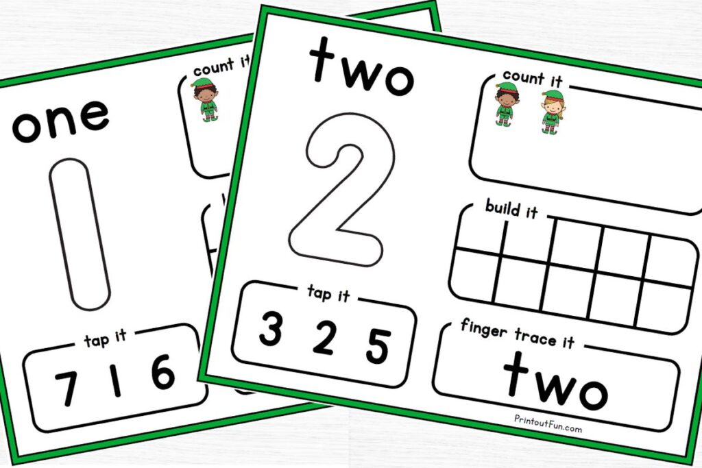 number mats for 1 and 2.