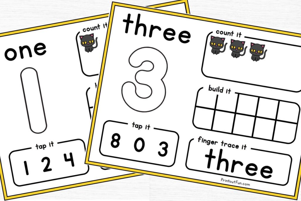 number mats for 1 and 3