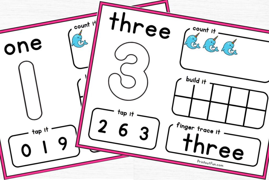 number mats for 1 and 3.