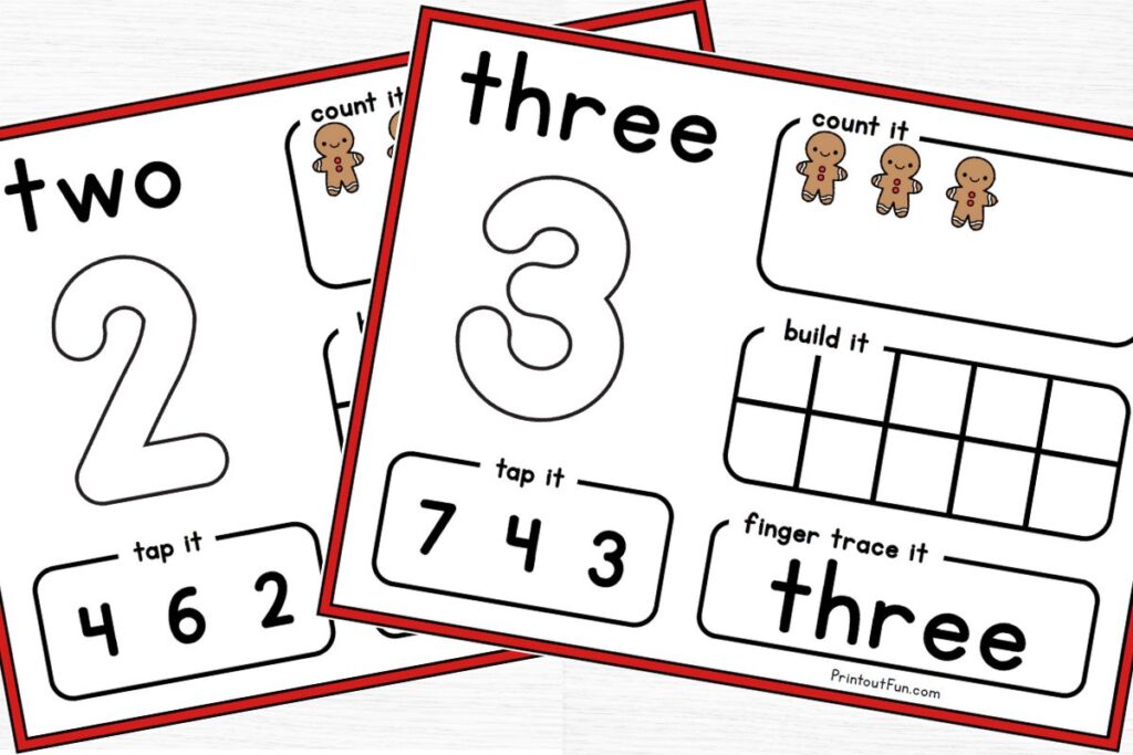 number mats for 2 and 3.